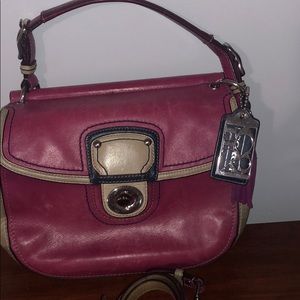Purple leather Coach crossover / handbag